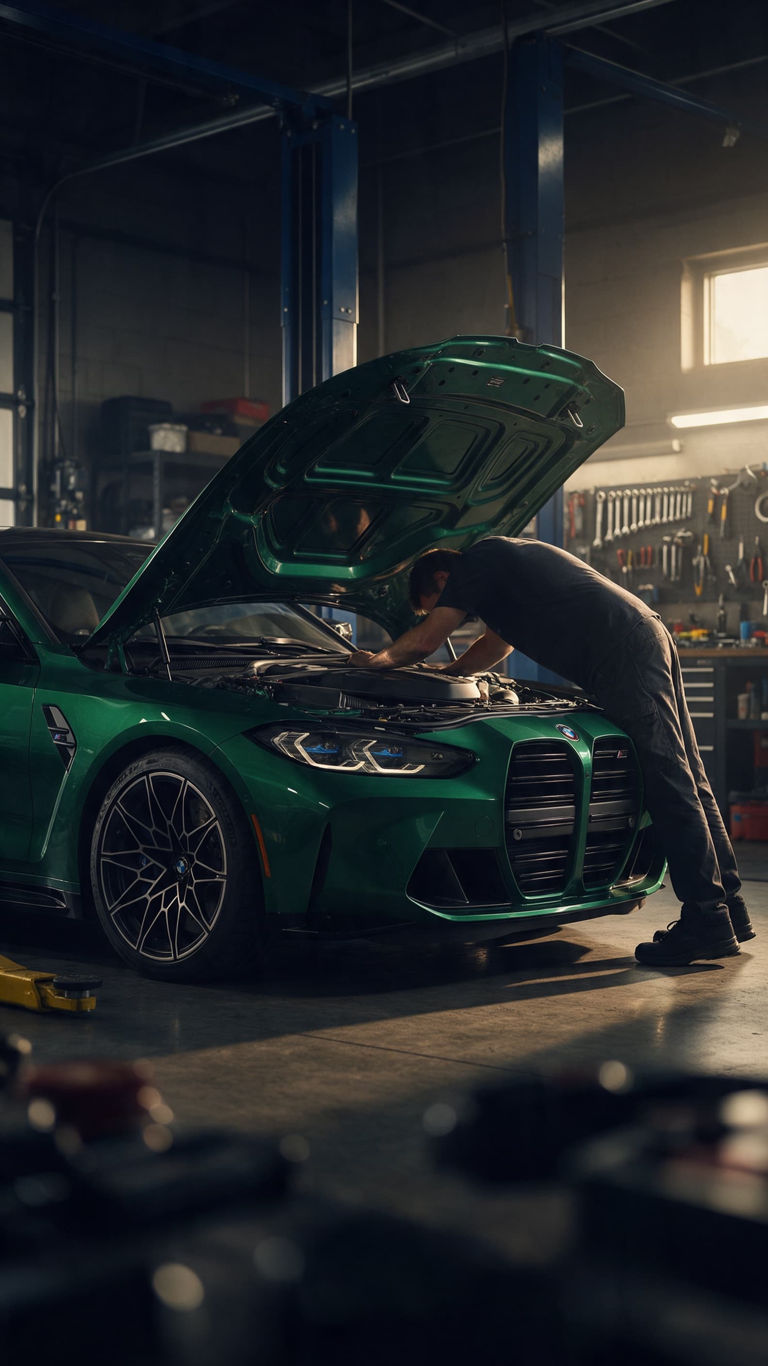 Mécanicien intervenant sur une BMW M4